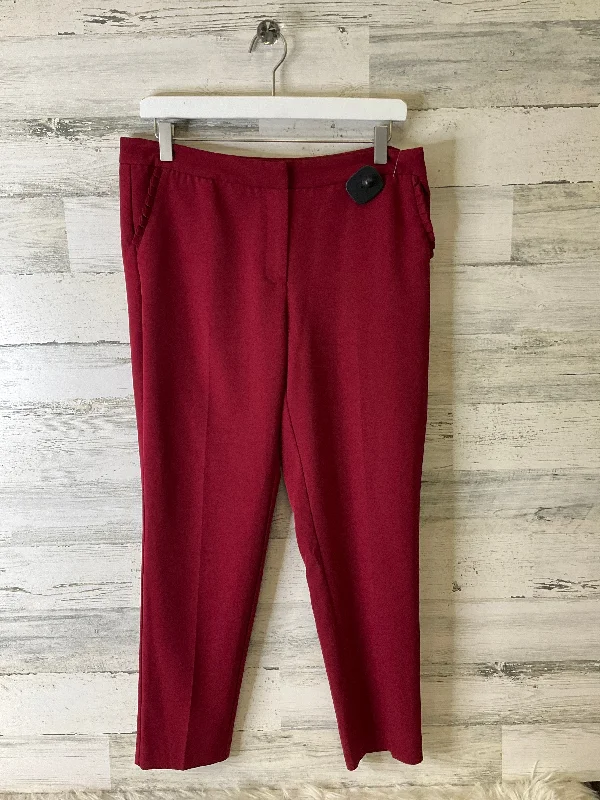 High-rise flare pants for vintage chic appeal -Pants Dress By Zac And Rachel In Red, Size: 6