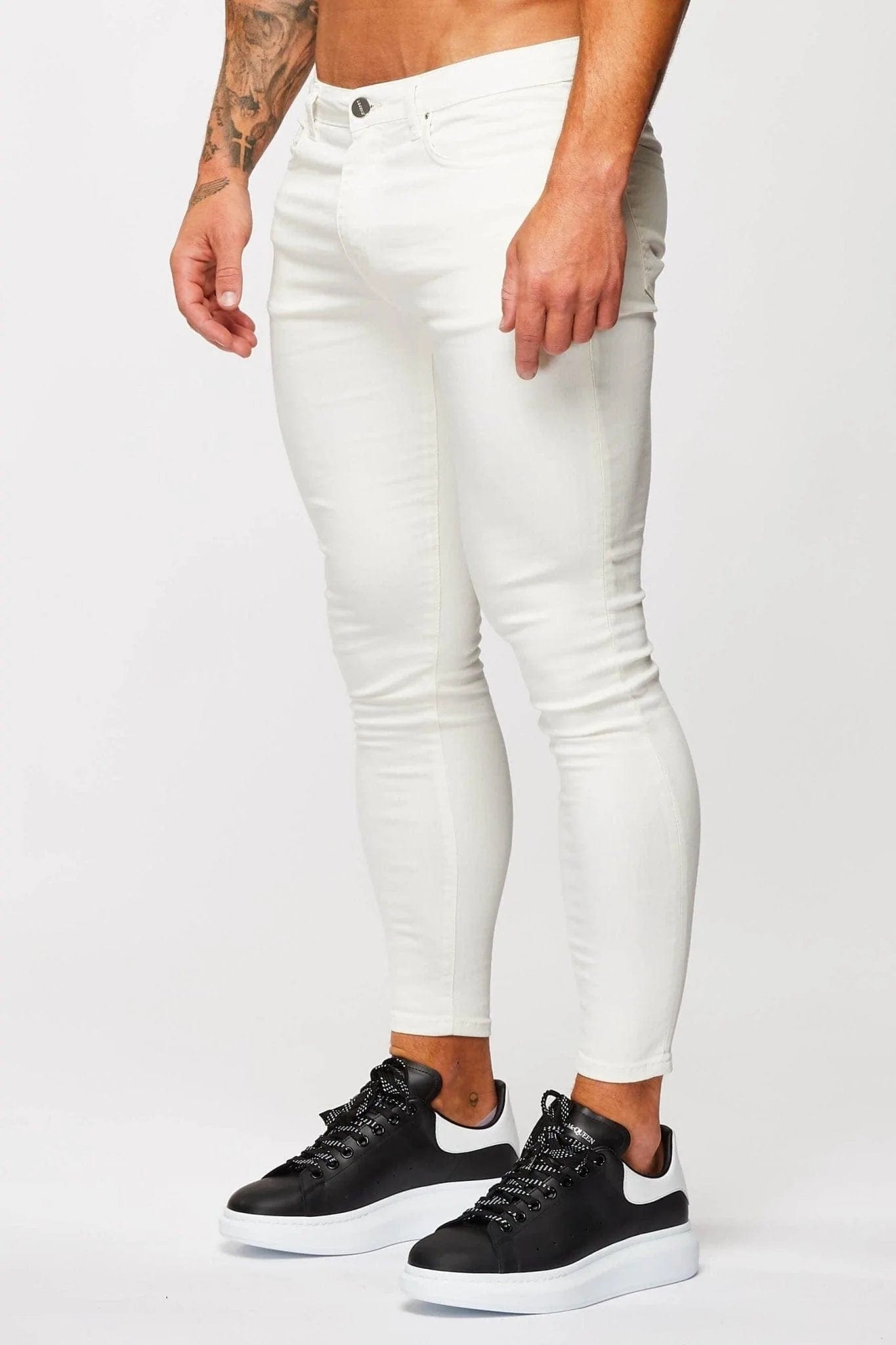 Relaxed Jeans for Comfortable -SKINNY FIT JEANS - ECRU