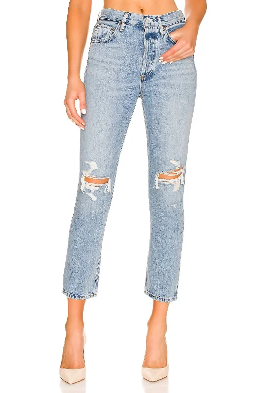 Fashion Jeans for Trendsetter -Riley High Rise Straight Crop Jeans