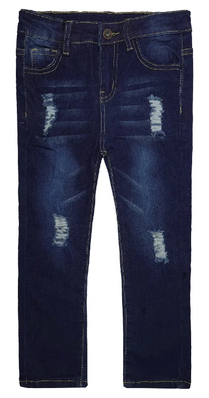 Wedding Jeans for Casual -Little Boys Elastic Band Ripped Stretchy Soft Slim Denim Pants Jeans