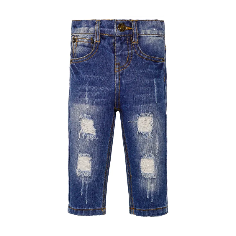 Affordable Jeans for Budget -Elastic Waist Ripped Holes Soft Kids Jeans