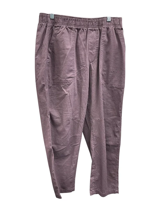 Pleated trousers pants for sophisticated gentleman charm -Pants Cargo & Utility By Old Navy In Purple, Size: L