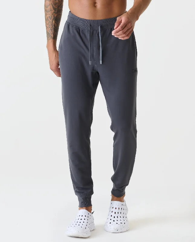 Lightweight travel pants for long flight comfort -Redondo Jogger Charcoal Gray