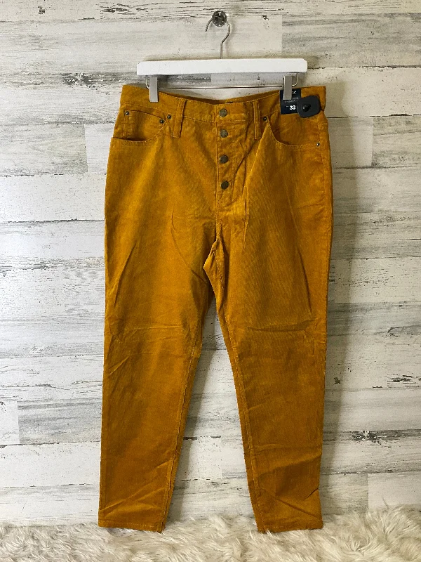 Eco-friendly hemp pants for sustainable clothing choices -Pants Corduroy By J. Crew In Yellow, Size: 16