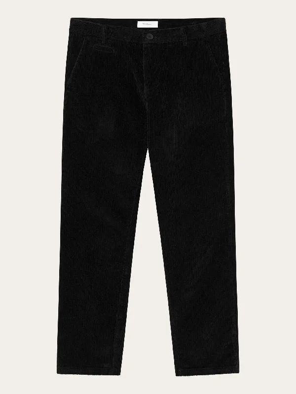 Moisture-wicking pants for intense gym workouts -CHUCK regular 8-wales corduroy chino pants - Black Jet