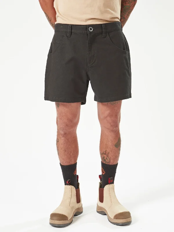 Classic plaid shorts for men with a crisp design for a smart-casual look-Volcom Workwear Bevel Work Shorts - Black