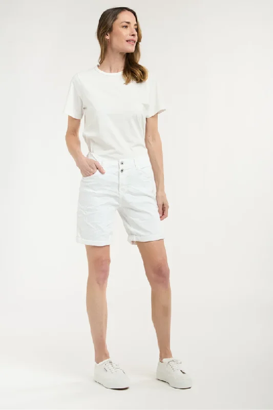 Comfortable shorts for men with elastic waistbands and a flexible fit for all-day wear-White Emma Shorts By Italian Star