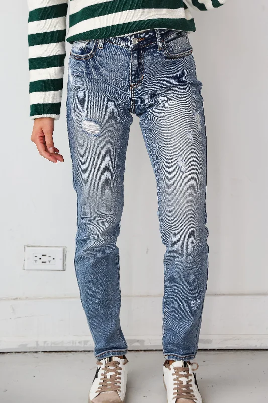 Weekend Jeans for Lazy -FINAL SALE - Certified Coolest Light Wash Distressed Slim Jeans