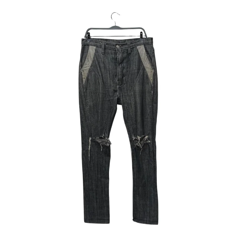 Zipper Fly Jeans for Convenience -BLRDSGN, LLC/Skinny Pants/Denim/GRY/Distressed/ONE OF ONE