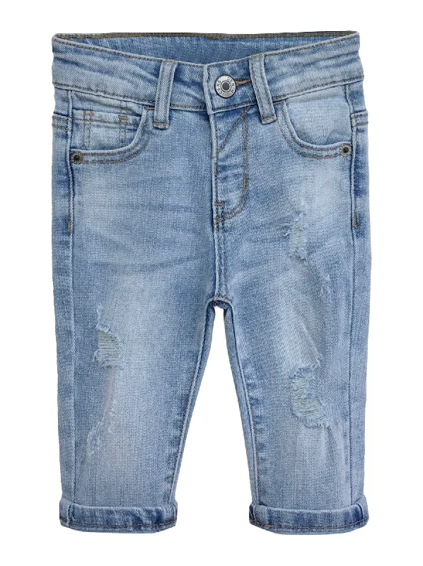 Affordable Jeans for Budget -Infant Jeans,Baby Toddler Elastic Band Inside with D-ring Distressed Soft Stretch Denim Pants