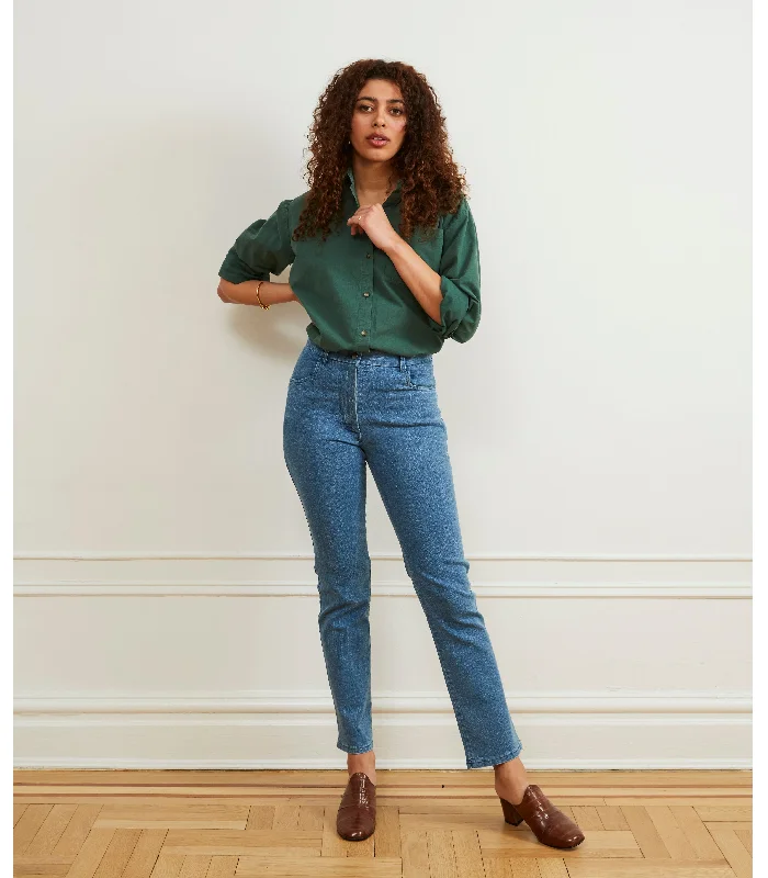 Party Jeans for Night Out -Cleo Straight Ankle Jeans - Light Indigo