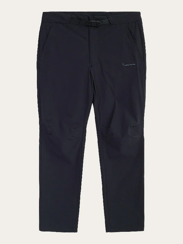 Relaxed fit pants for laid-back comfort wear -TIM tapered elastic waist string pants - GRS/Vegan - Black Jet