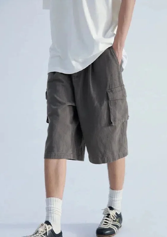 Casual chino shorts for men with a slim fit for a modern, polished look-Cargo Style Denim Shorts