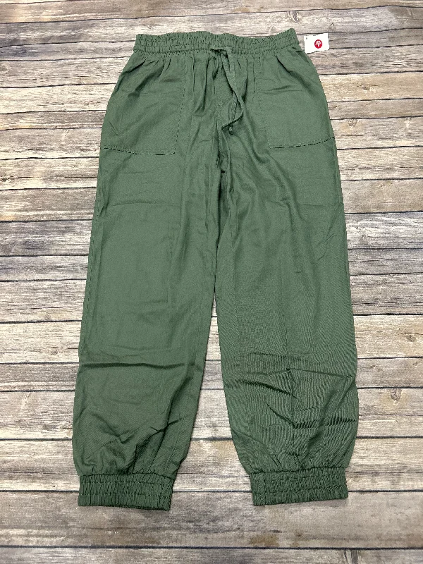 Lightweight travel pants with wrinkle-free fabric -Pants Joggers By A New Day In Green, Size: M