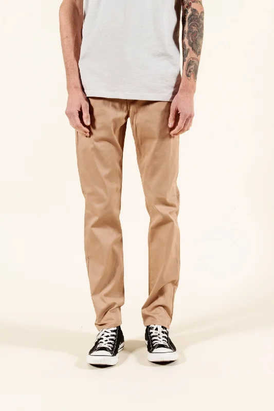 Tailored ankle pants for chic office outfits -ALMOND | SUMMER CHINO SLIM