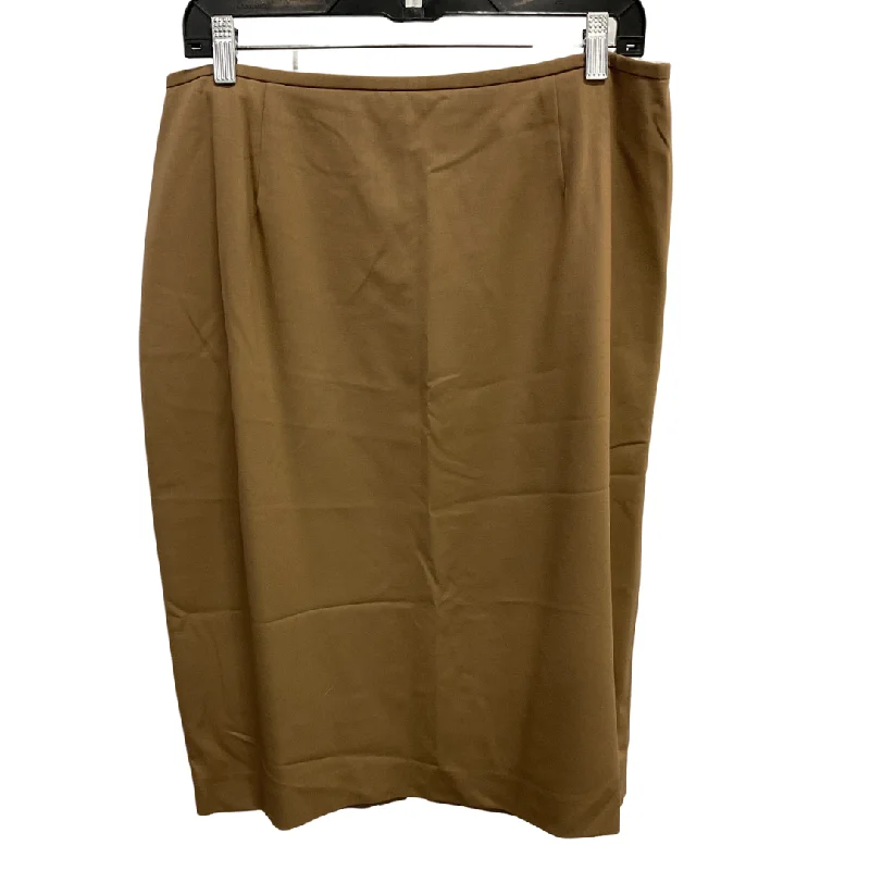 Patterned midi skirts for eye-catching style -Skirt Designer By Lafayette 148 In Tan, Size: 14