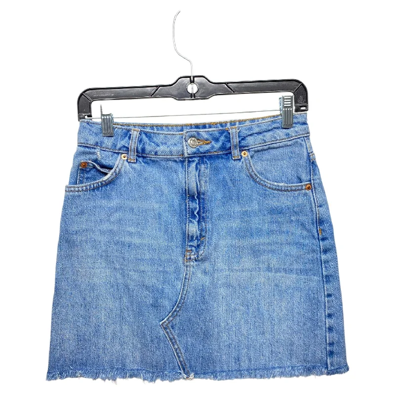 Vintage skirts with 70s-inspired designs -Skirt Mini & Short By Top Shop In Blue Denim, Size: 4