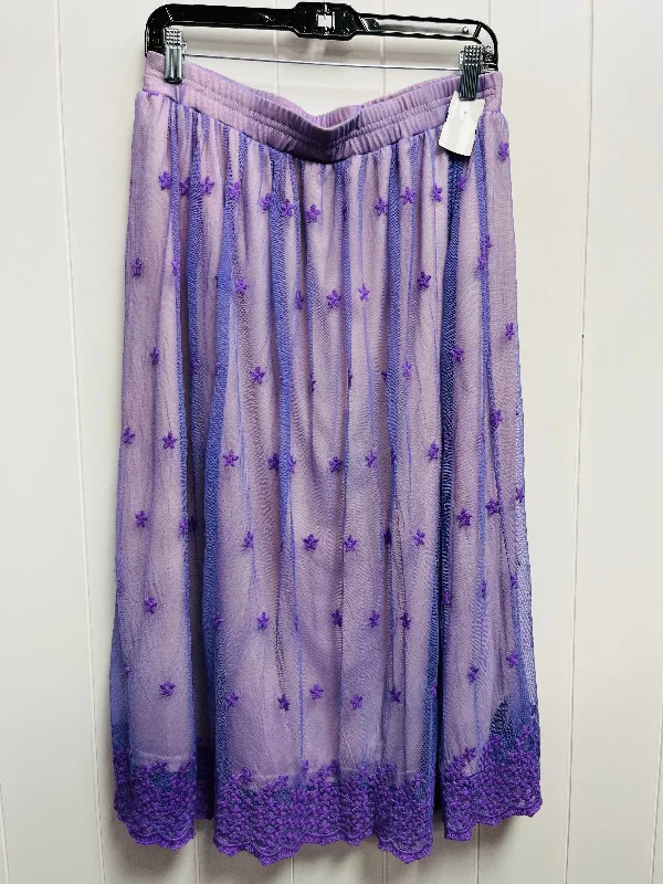 Vintage skirts with 70s-inspired designs -Skirt Midi By Krazy Kat In Purple, Size: L