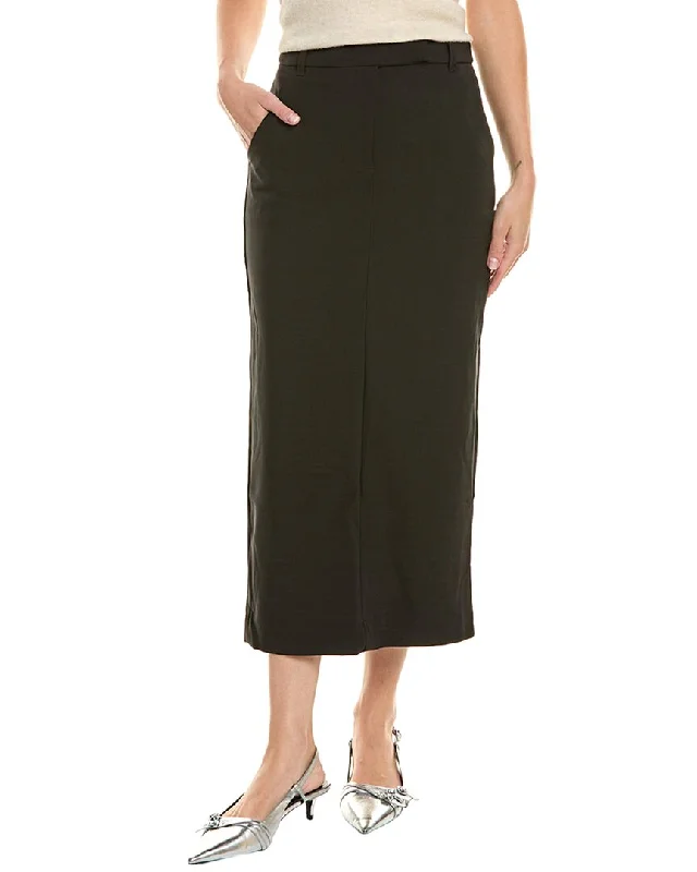 Elegant bodycon dress for women with pleated details and chic silhouette -T Tahari Editor High-Waist Maxi Skirt