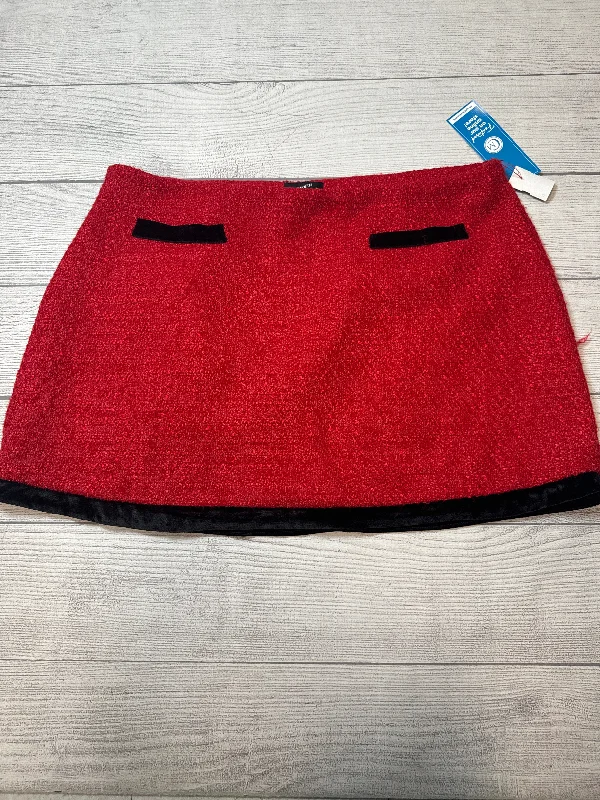 Ruffled skirts with lace trim softness -Skirt Mini & Short By Cider In Red, Size: 26