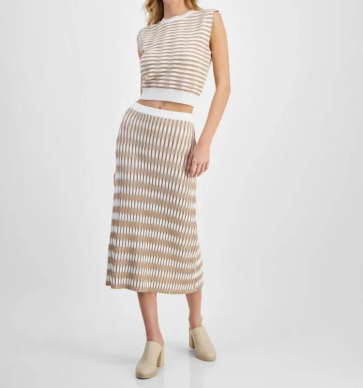 Short bodycon dress for women with figure-flattering fit and trendy look -Newport Knit Skirt In Tab White