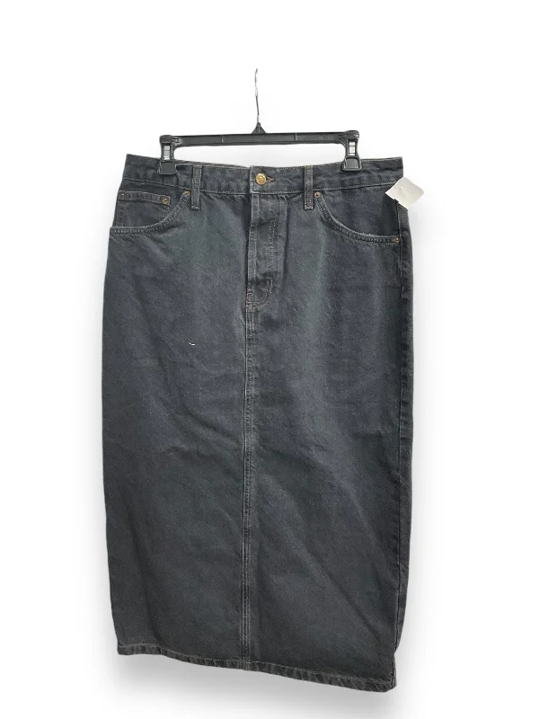 Durable denim skirts for rugged daily wear -Skirt Maxi By Topshop In Black Denim, Size: M