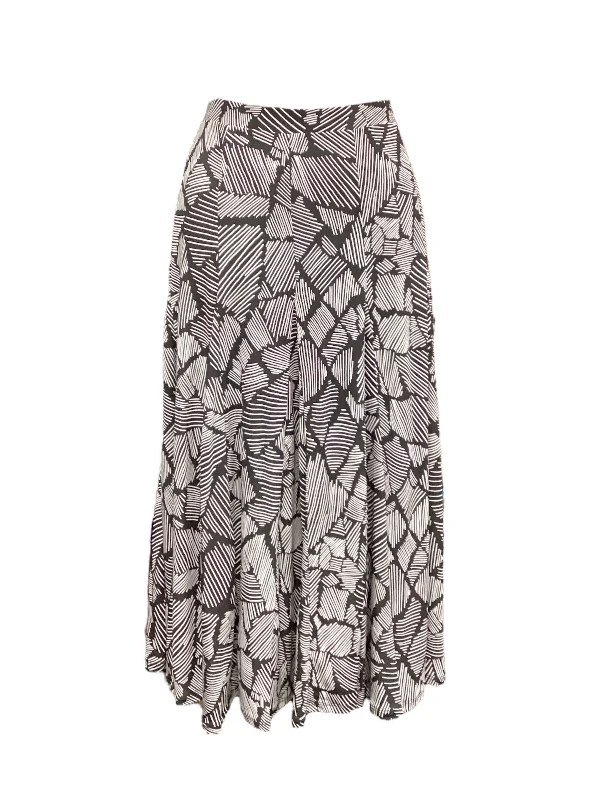 Soft skirts with gentle fabric drape -Skirt Midi By Premise In Black & White, Size: M