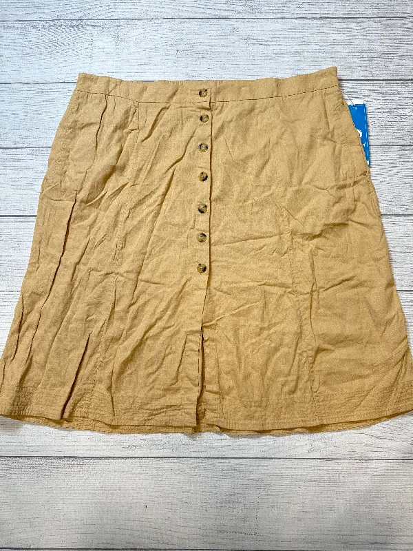 Pleated midi skirts for elegant everyday looks -Skirt Midi By A New Day In Tan, Size: 26