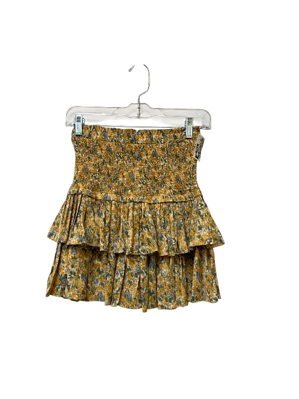 High-waisted skirts with button front detail -Skirt Mini & Short By Clothes Mentor In Floral Print, Size: S