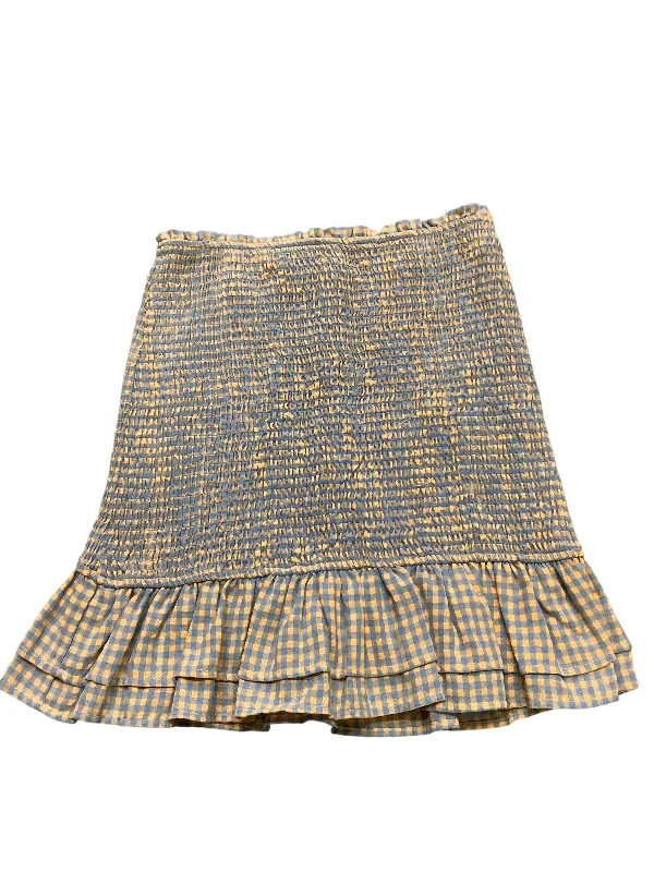 A-line midi skirts for balanced style -Skirt Mini & Short By Hem & Thread In Blue, Size: M