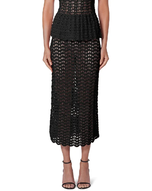 Carolina Herrera Crochet Pencil Skirt