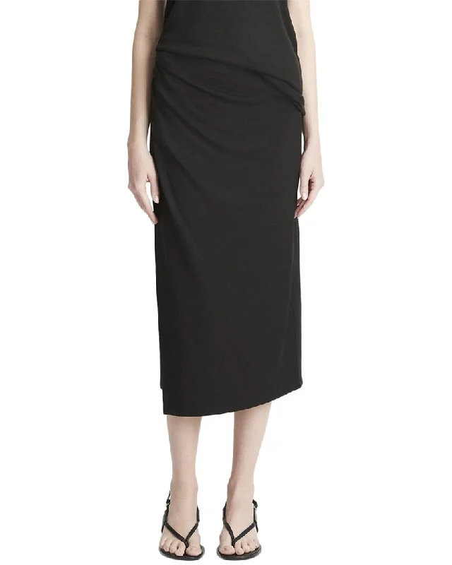 Sexy bodycon dress for women with figure-hugging silhouette and bold design -Vince Side Drape Skirt