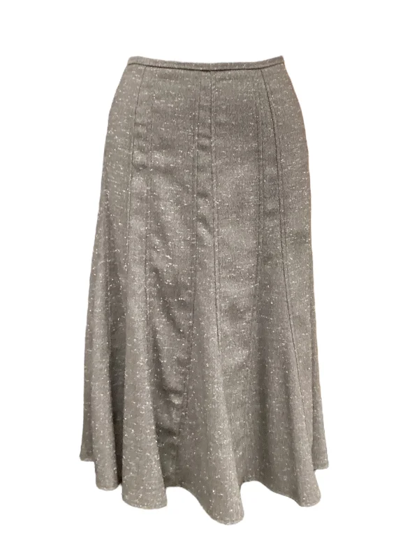 Lightweight linen skirts for breathable wear -Skirt Midi By Larry Levine In Grey, Size: 8