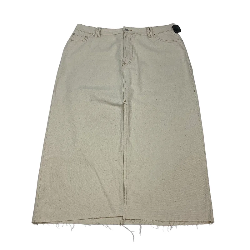 Vintage denim skirts for nostalgic charm -Skirt Midi By Primark In Cream, Size: L