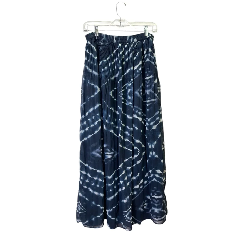 Wrap maxi skirts for versatile styling options -Skirt Maxi By Chicos In Blue & White, Size:6