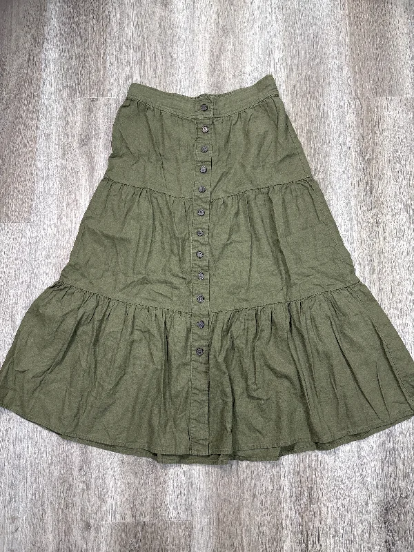 Durable skirts for long-lasting wardrobe staples -Skirt Midi By Banana Republic In Green, Size: S