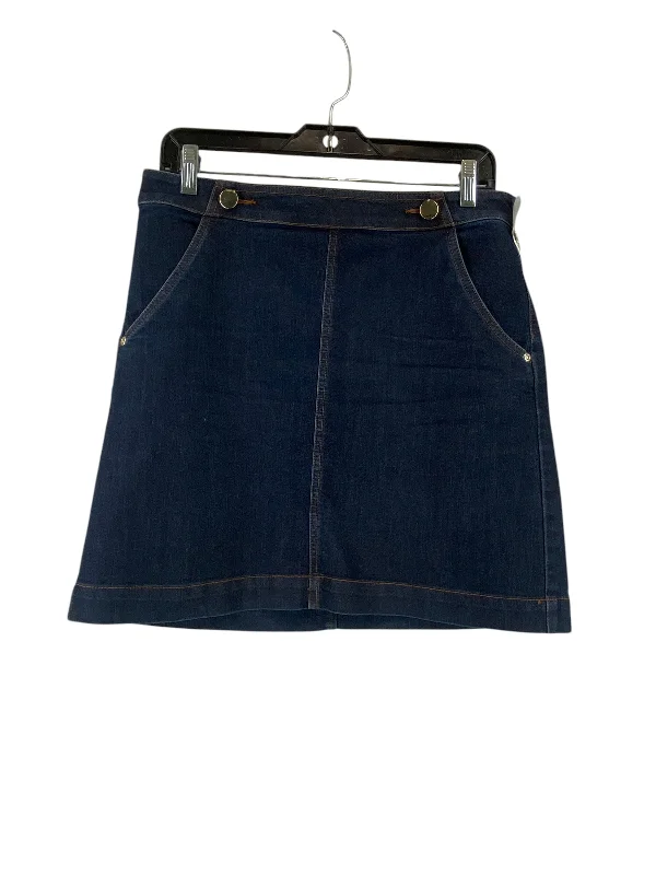 High-waisted skirts with button front detail -Skirt Midi By Loft In Blue Denim, Size: 8