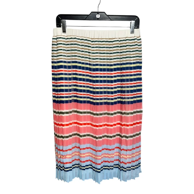 Trendy leather skirts for edgy modern looks -Skirt Midi By Banana Republic In Striped Pattern, Size: S