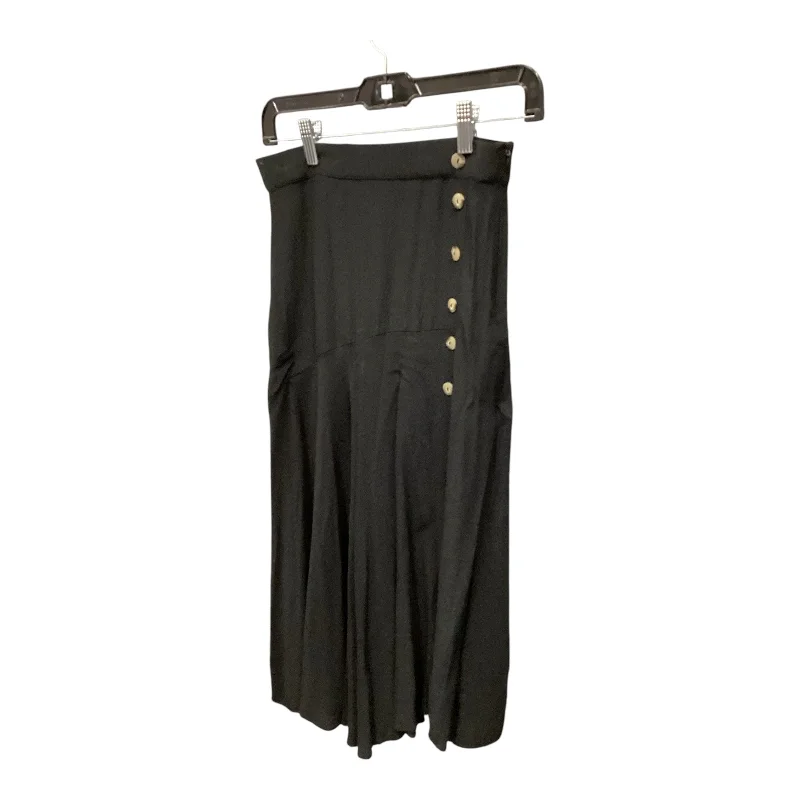 Casual skirts with relaxed fit comfort -Skirt Midi By Zara In Black, Size: S