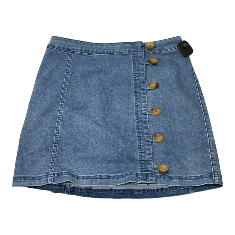 Durable denim skirts for rugged daily wear -Skirt Mini & Short By Free People In Blue Denim, Size: L