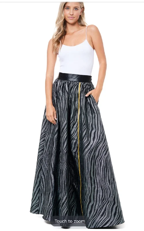 Affordable skirts with basic solid colors -Zebra Printed maxi skirt