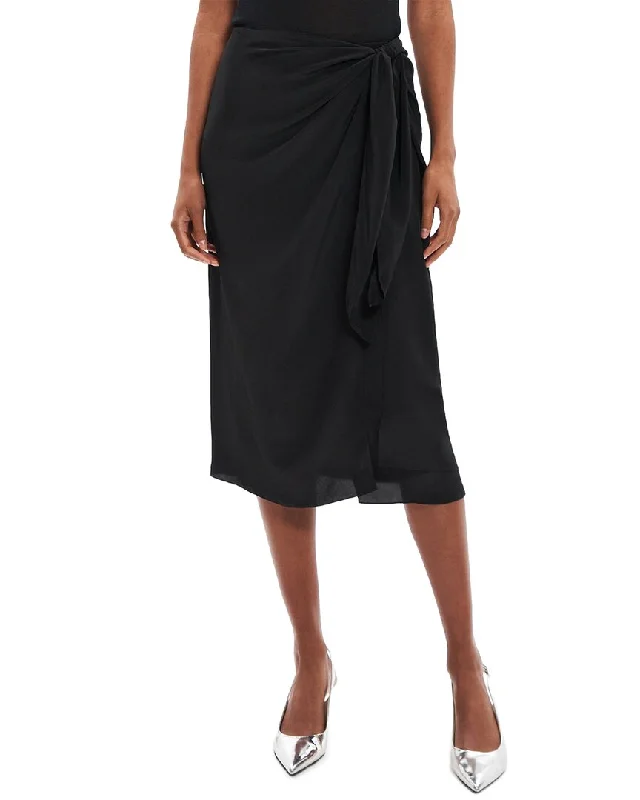 Faux leather bodycon dress for women with edgy finish and modern vibe -Theory Sarong Skirt