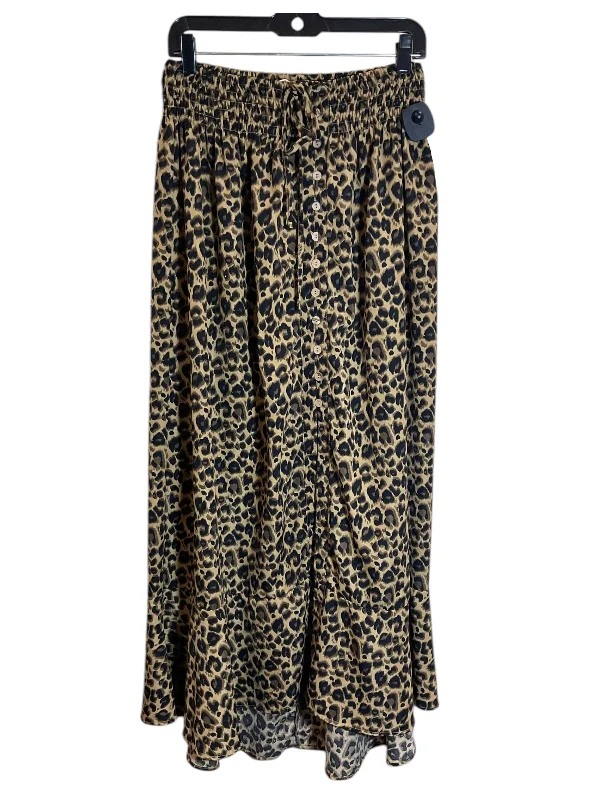 Luxury skirts with elegant silk sheen -Skirt Midi By Promesa In Animal Print, Size: L