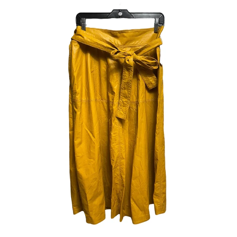 Soft cotton skirts for sensitive skin ease -Belted Faux Leather Skirt Maxi By Ann Taylor In Yellow, Size: 12