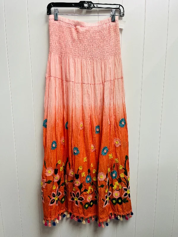 Wrap skirts with tie-front detail charm -Skirt Maxi By m&m In Orange, Size: S