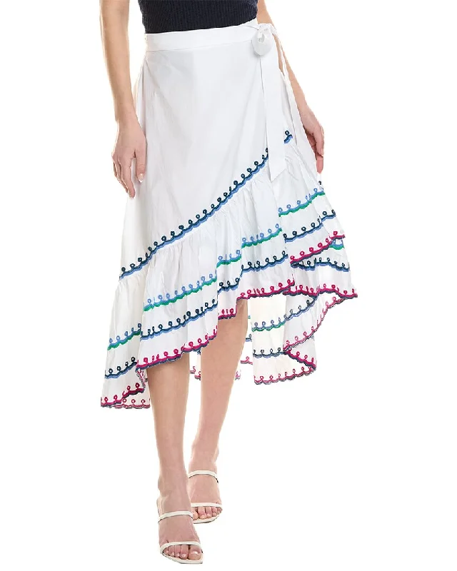 Off-the-shoulder bodycon dress for women with chic neckline and feminine appeal -Roller Rabbit Valleta Embroidered Marielena Skirt