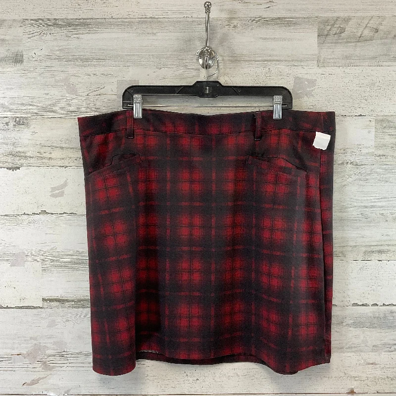 Soft skirts with plush cotton lining -Skirt Mini & Short By Maurices In Black & Red, Size: 2x