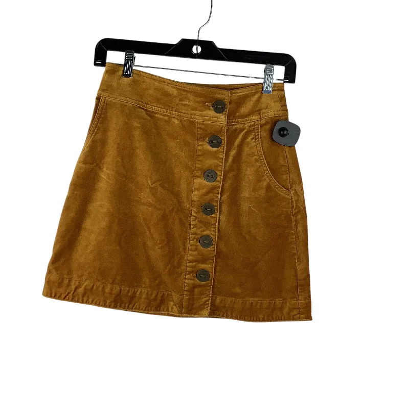 Luxury skirts with elegant silk sheen -Skirt Mini & Short By Anthropologie In Yellow, Size: 0