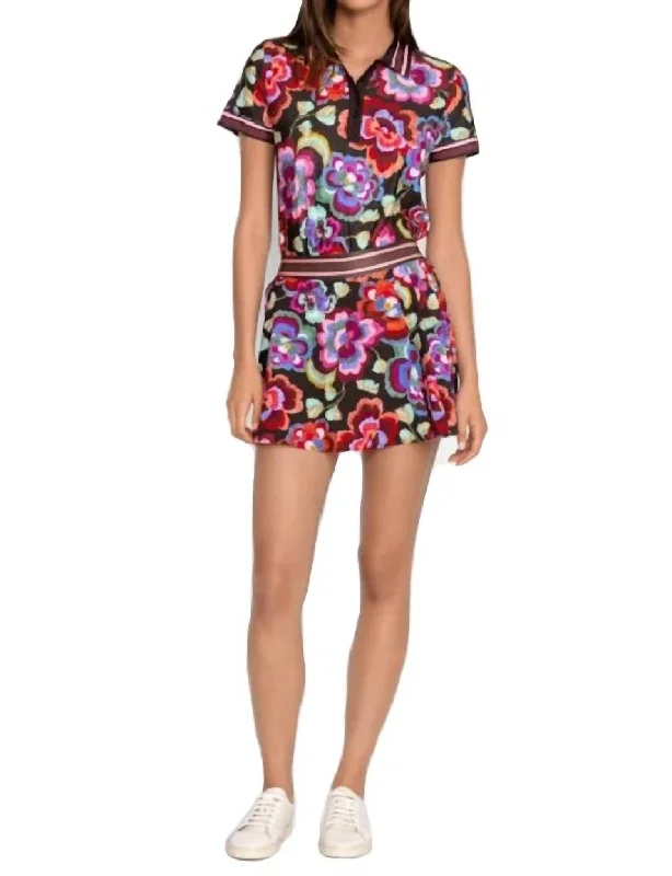 Long bodycon dress for women with full-length design and sleek silhouette -Calanthe Tennis Skirt In Multi