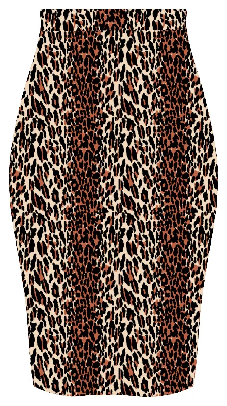 V-neck bodycon dress for women with flattering neckline and figure-enhancing fit -Vintage Inspired Leopard Pencil Skirt *PRE-ORDER*